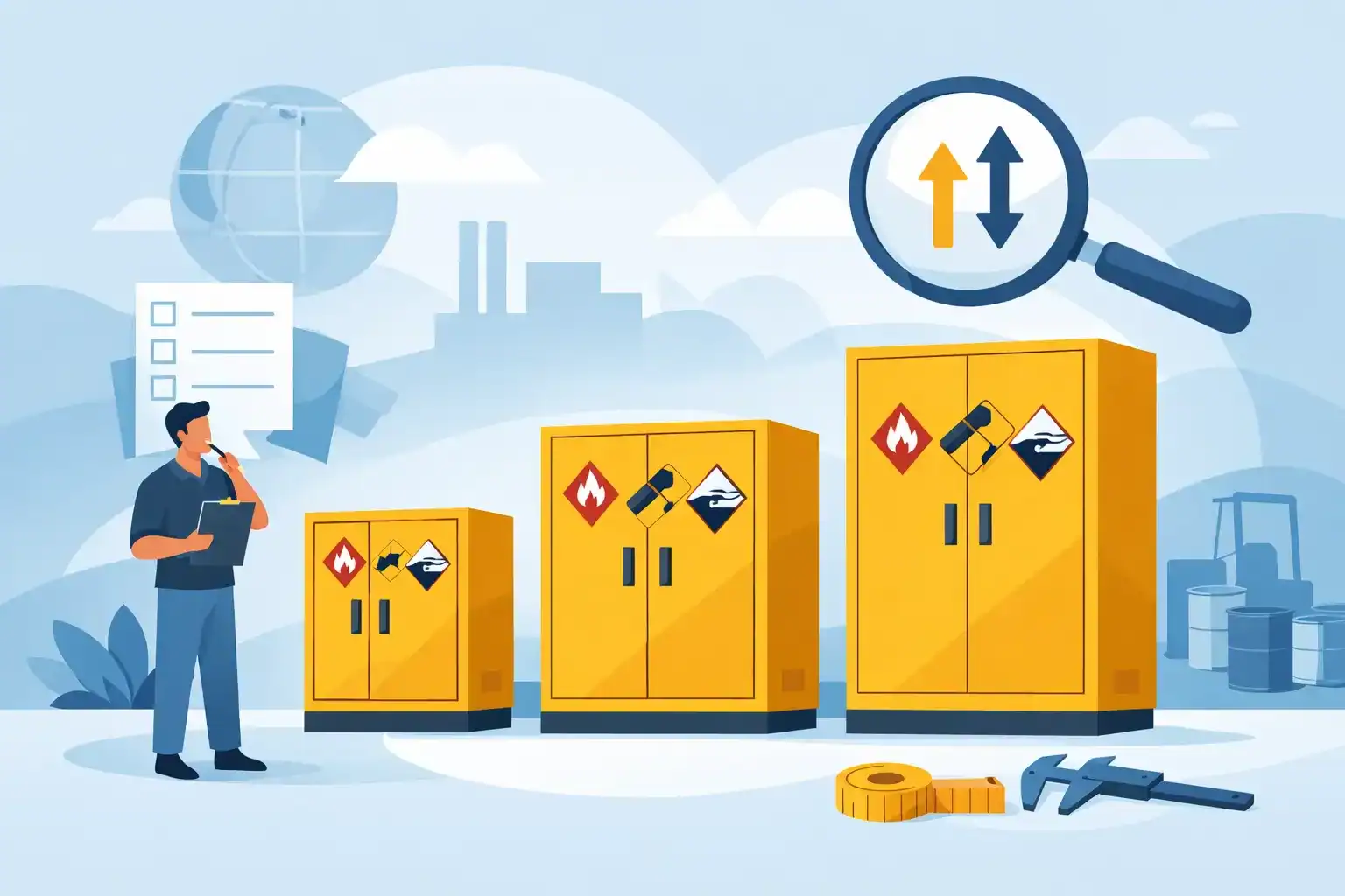 Choosing the right dangerous goods cabinet sizes | spillmaster. Com. Au