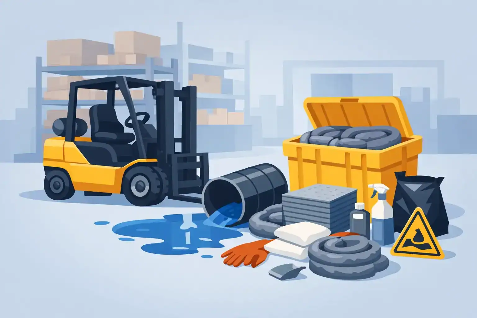 Forklift spill kit requirements for safer warehouses | spillmaster. Com. Au