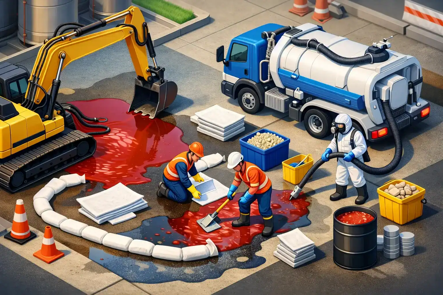 Hydraulic spill cleanup for safer worksites | spillmaster. Com. Au