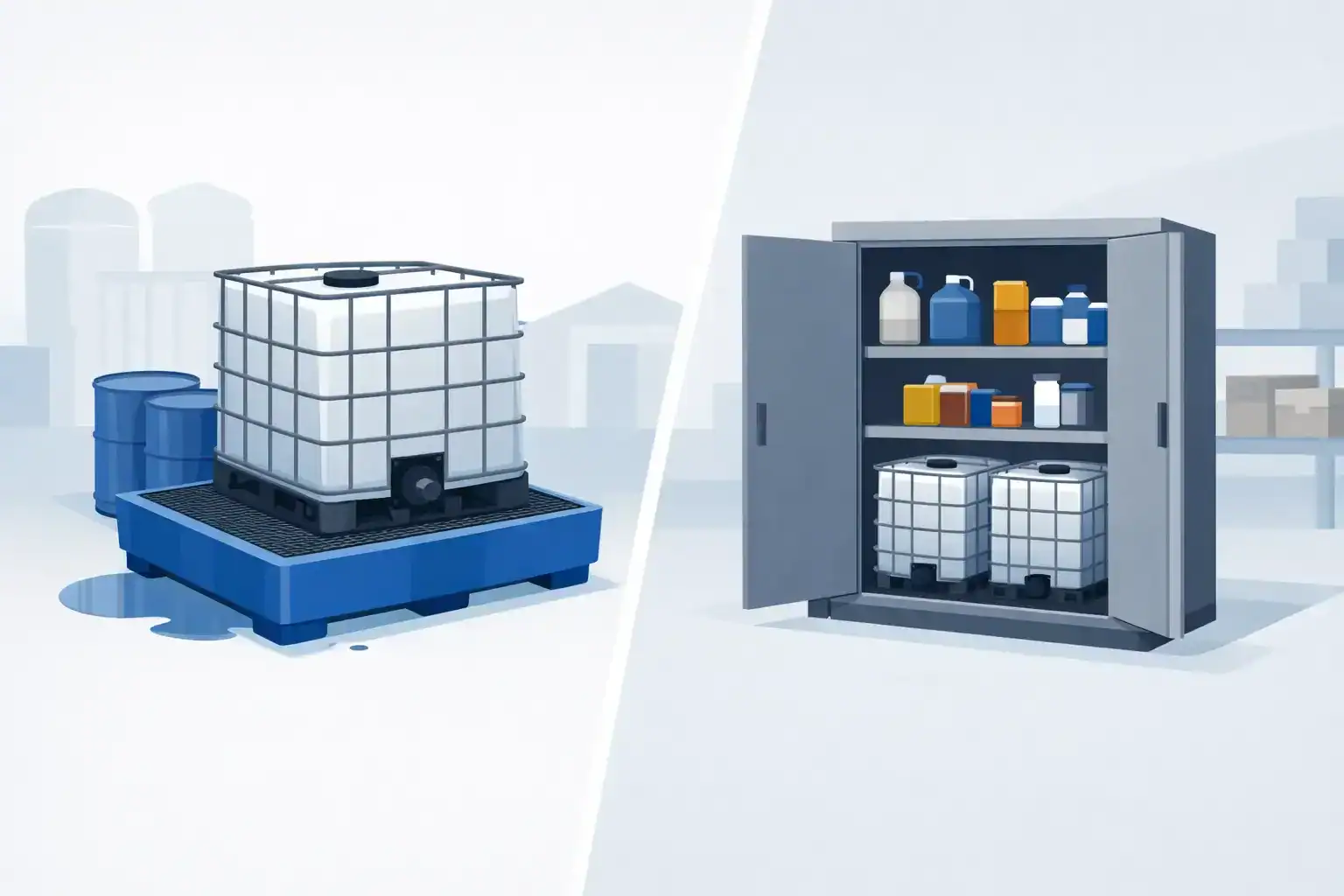 Ibc bund versus cabinet: which storage fits? | spillmaster. Com. Au