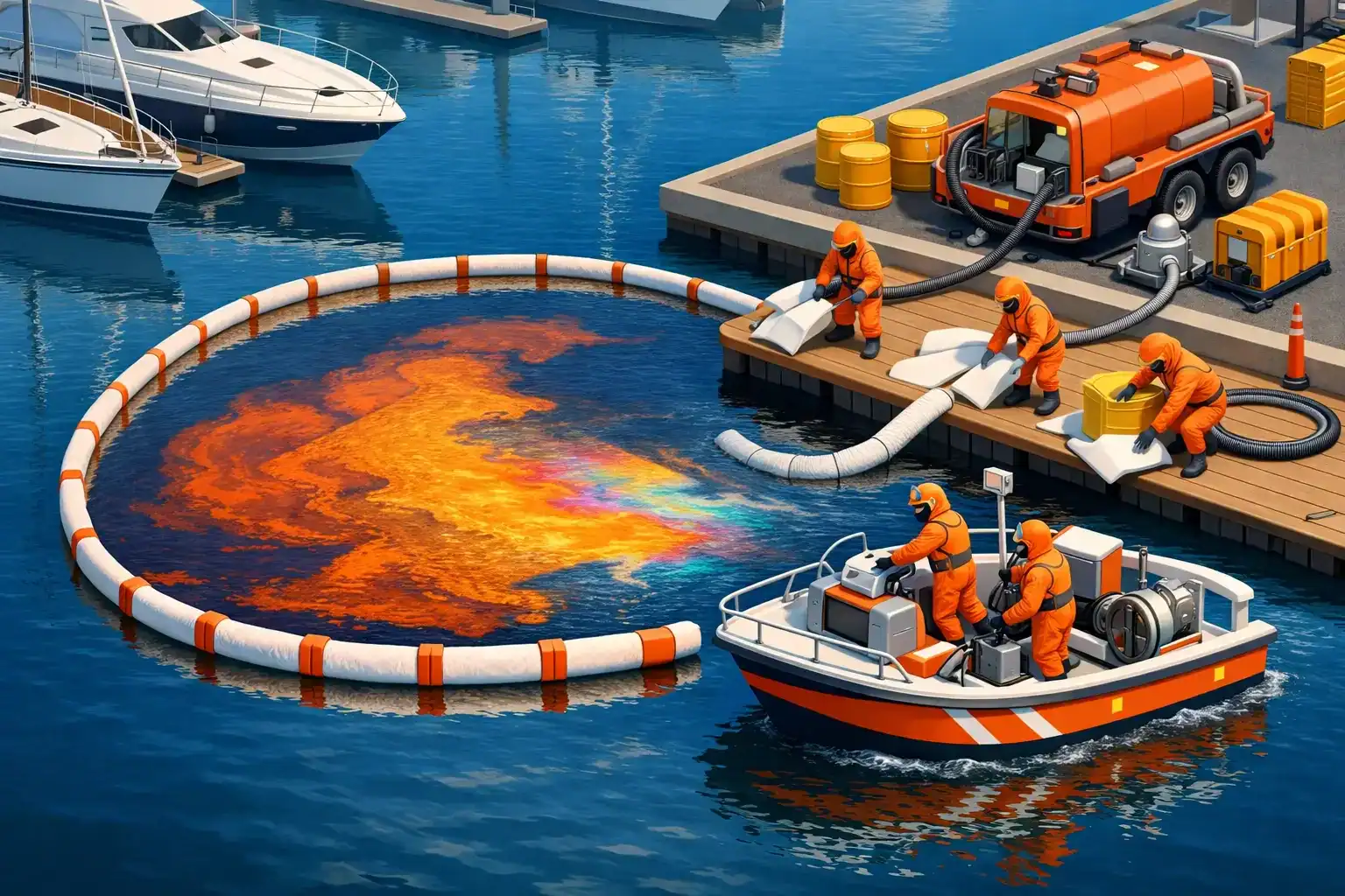 Marina fuel spill response: contain it fast | spillmaster. Com. Au