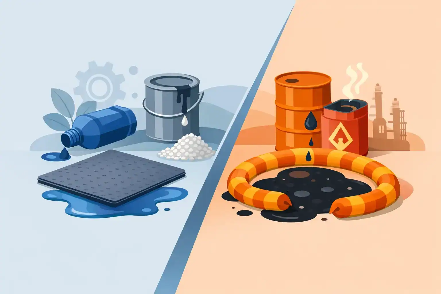 Universal vs hazchem absorbents compared | spillmaster. Com. Au