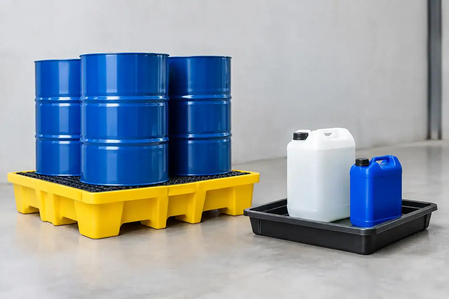 Spill pallet vs drip tray for safer storage